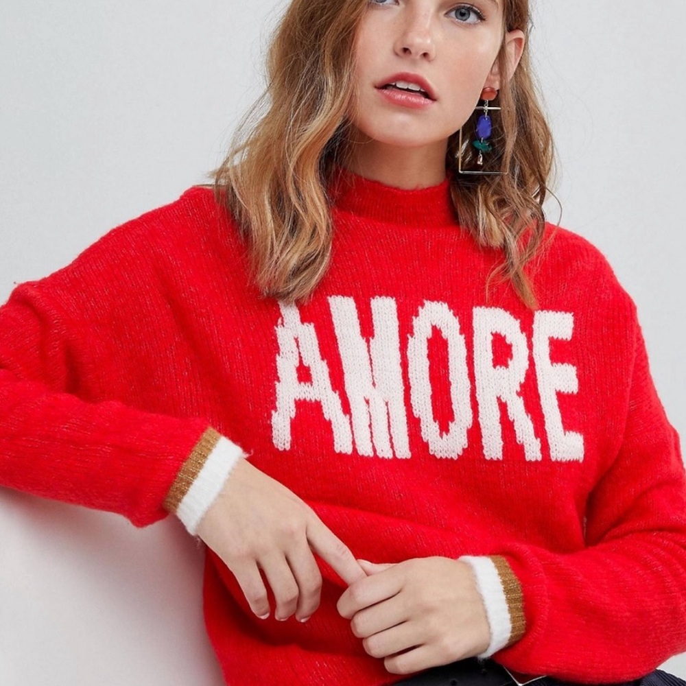 🔥ASOS AMORE Mockneck Sweater - Red🔥